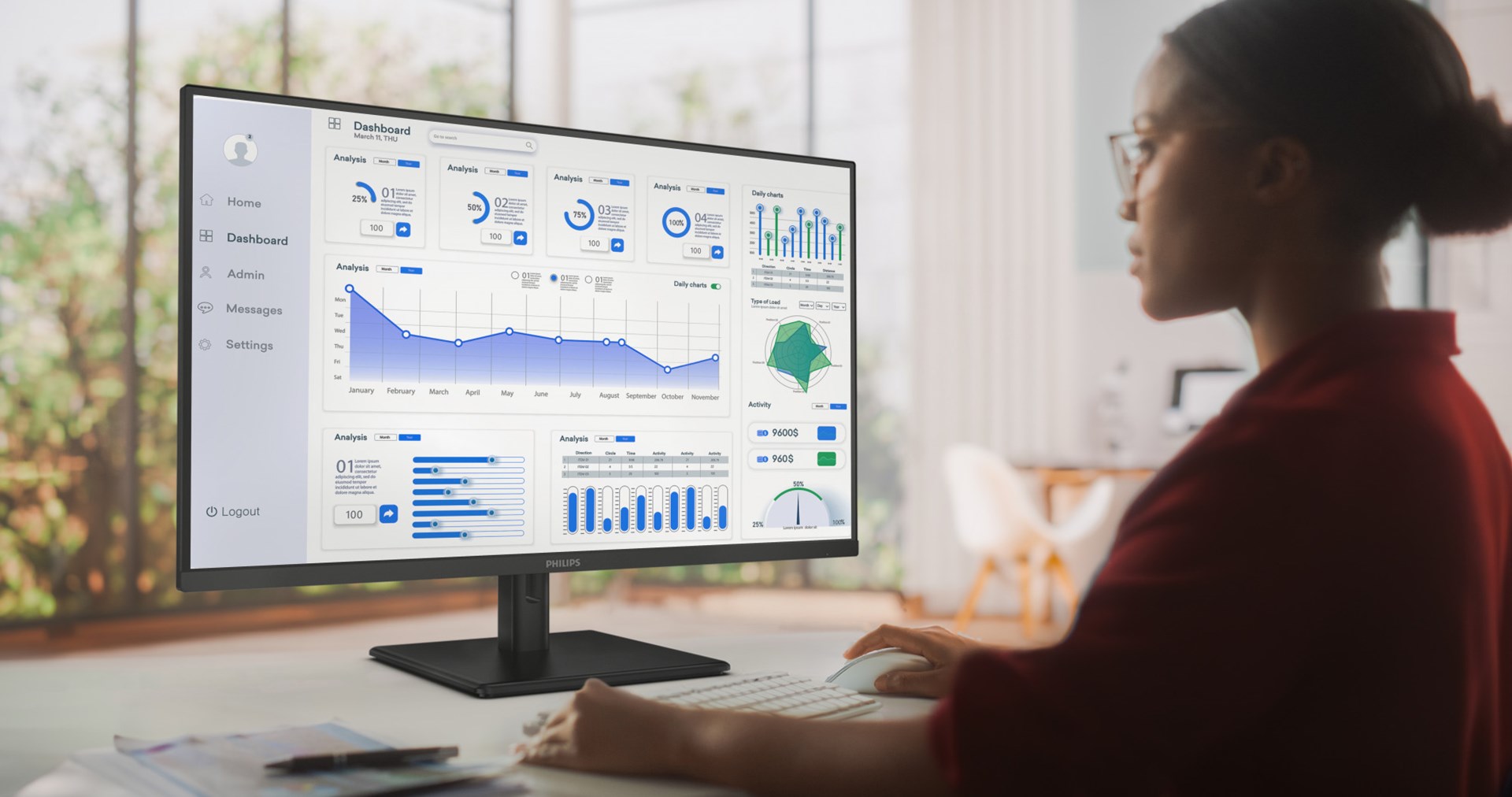 Monitor Philips 1000 Series 32E1N1800LA, 31.5", 4K UHD, i zi
