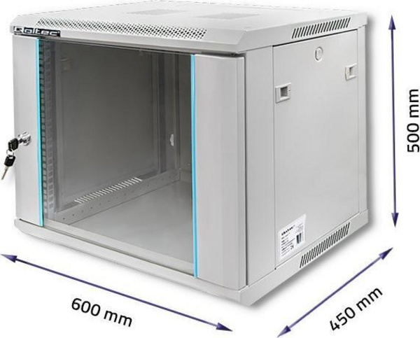 Kabinet rrjeti Qoltec RACK 19", 600 x 450 x 500 mm, gri