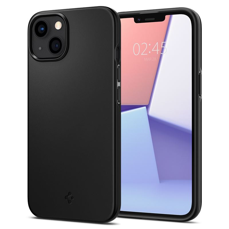 Mbështjellës për iPhone 13 Spigen Thin Fit, i zi