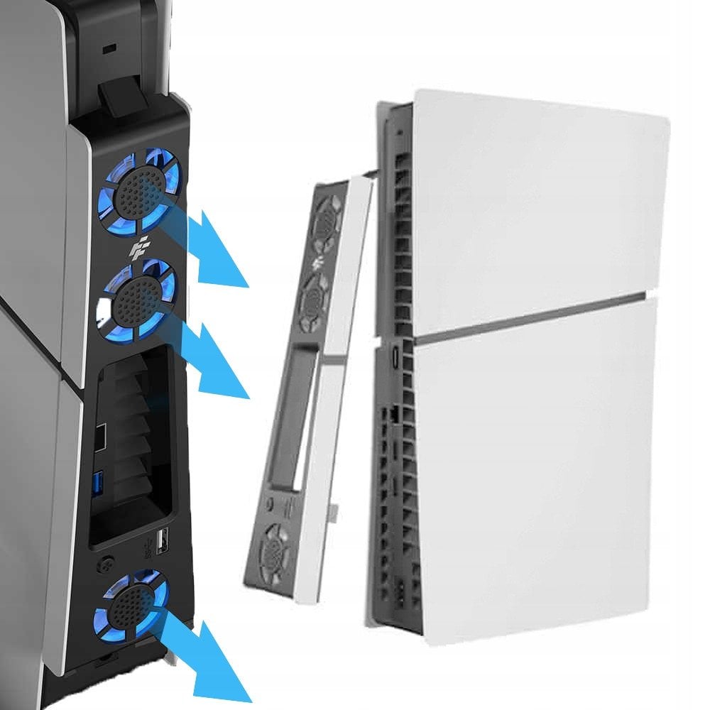 Ладилник со вентилатор Флешфајер P703 Ultra, 3x вентилатор, USB, за PS5 и PS5 Slim
