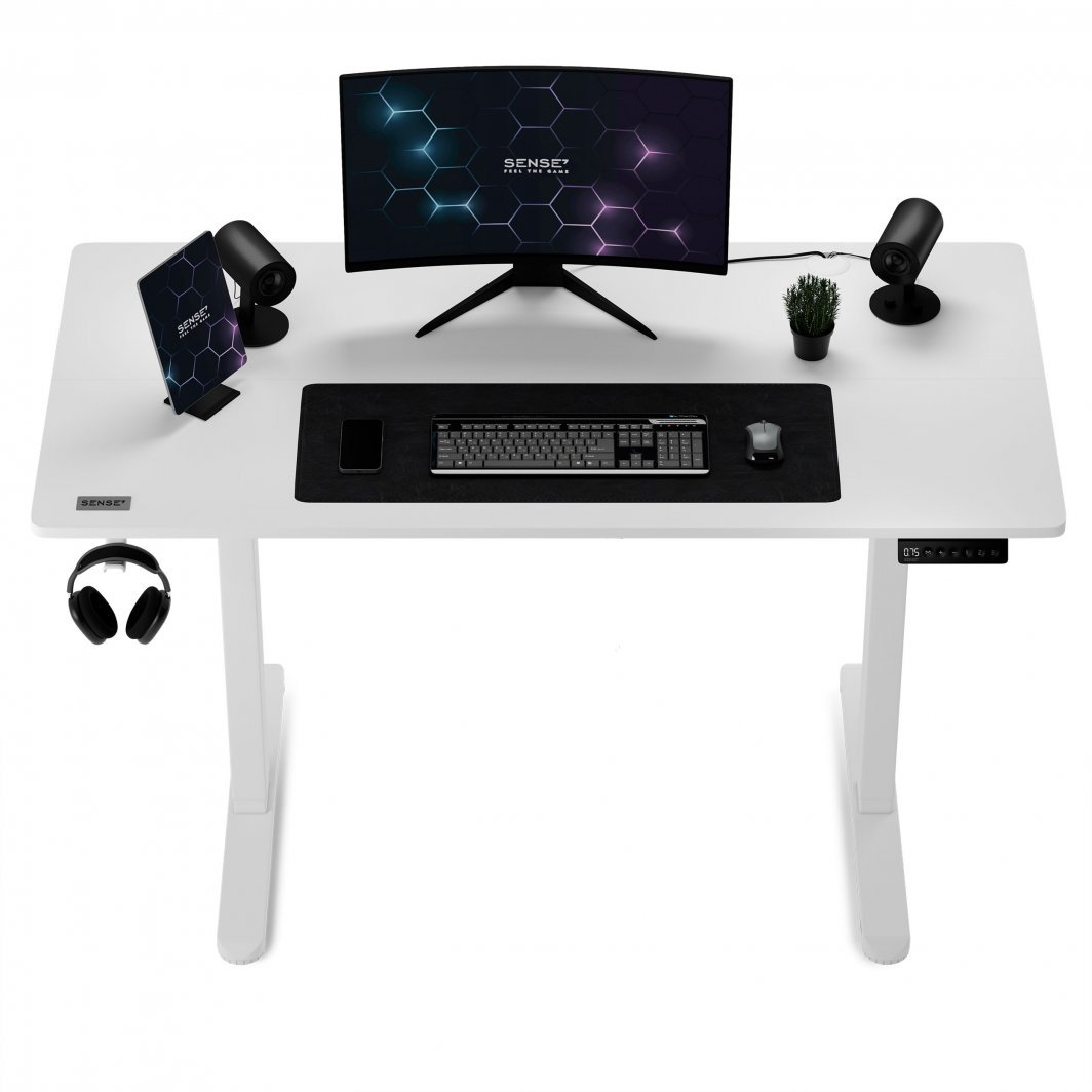 Tavolinë elektrike SENSE7 Nojo, 120cm x 60cm, e bardhë