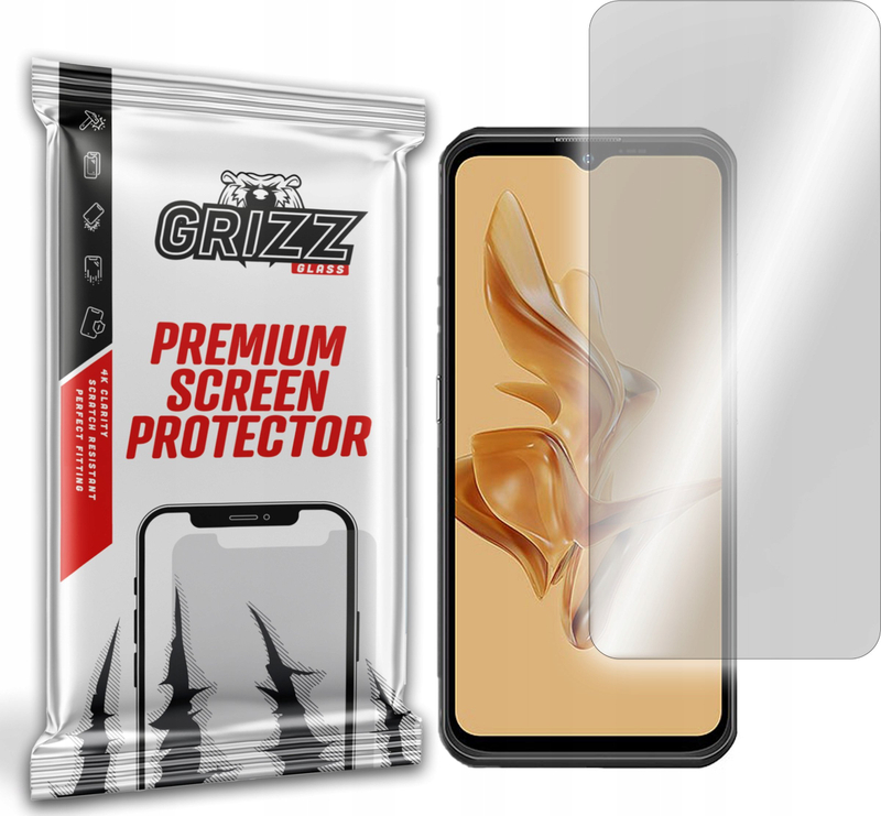 Xham mbrojtës hibrid GrizzGlass për Ulefone Armor 17 Pro, rezistent ndaj goditjeve, transparencë e lartë