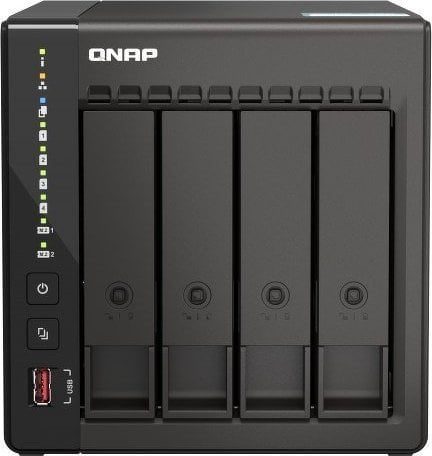 Server NAS Qnap TS-453E-8G, 8GB RAM, 4 fole, me disk Seagate IronWolf 12TB