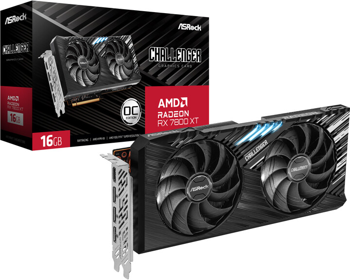 Kartë grafike VGA AMD ASROCK Radeon RX 7800 XT Challenger 16GB OC, 16GB GDDR6, HDMI, 3xDP