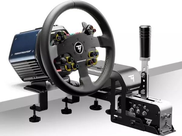 Fren dore gaming Thrustmaster TSS Handbrake 4060306, 2 në 1 me ndërrues marshesh, USB, e zezë argjendtë