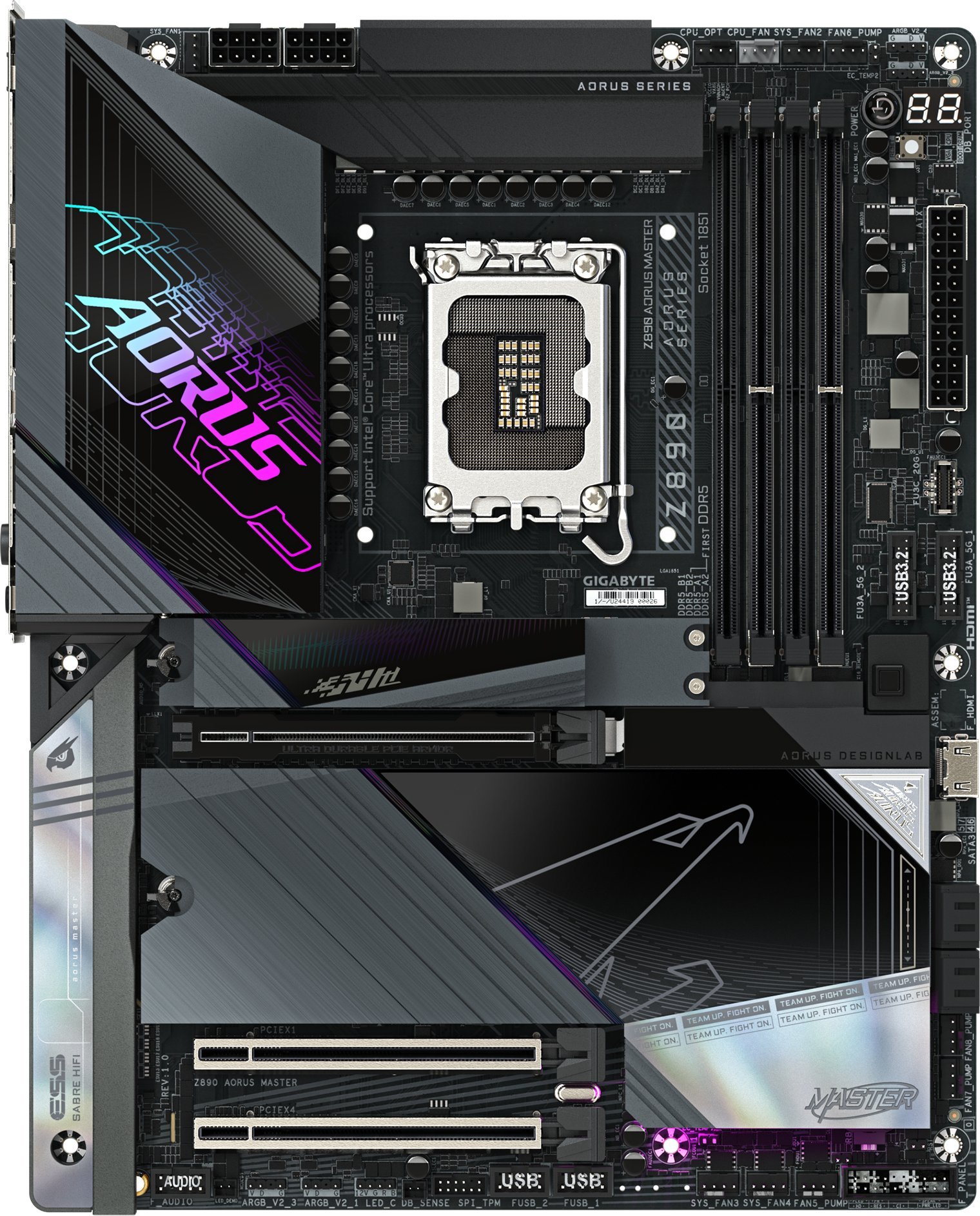 Motherboard GIGABYTE Z890 AORUS MASTER, DDR5, PCIe 5.0, e zezë