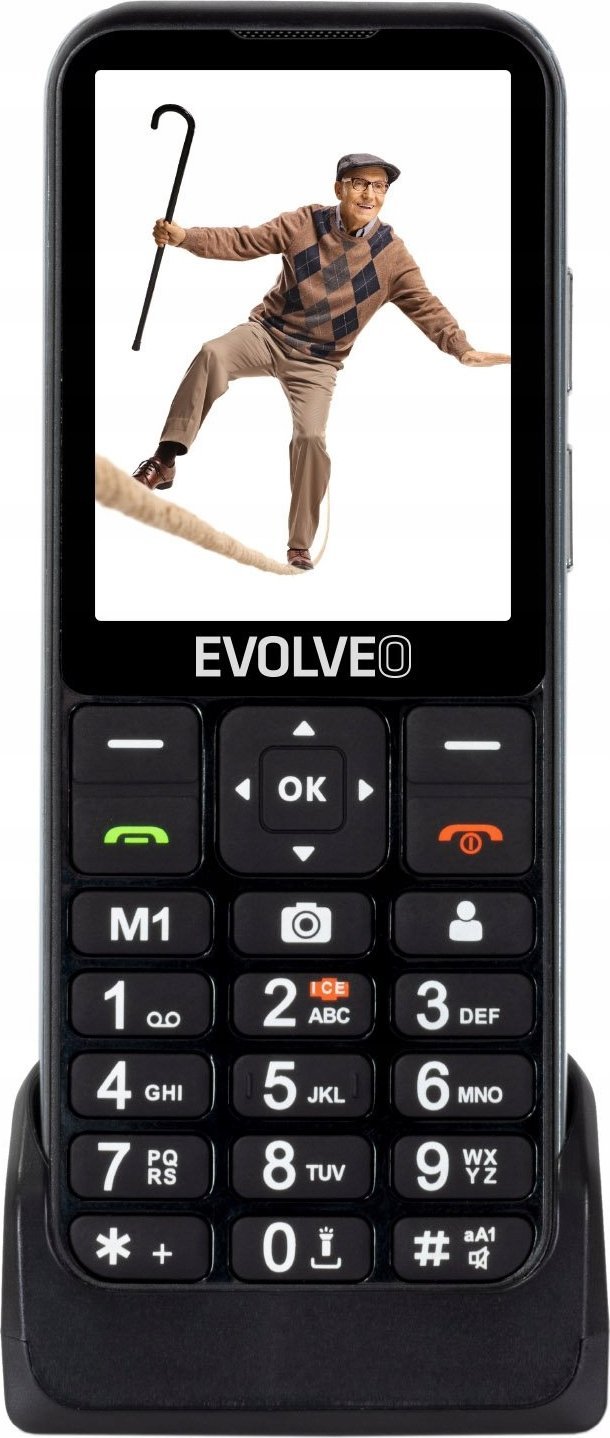 Telefoni EVOLVEO EasyPhone LT, 2.8", 4G, me bazë karikimi, i zi