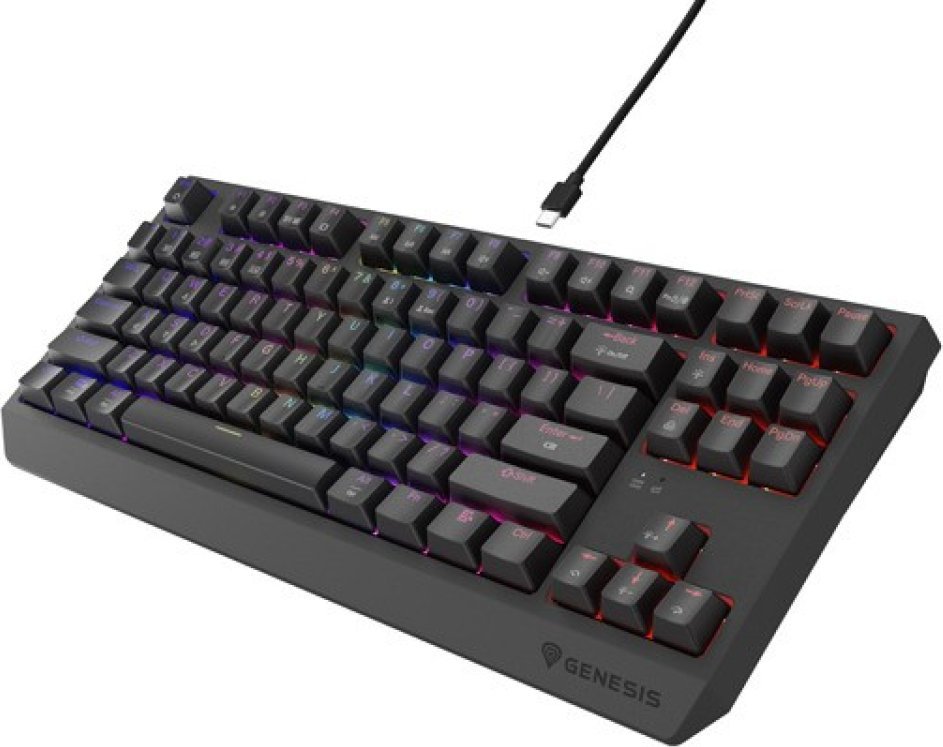 Tastierë wireless mekanike Genesis Thor 230 TKL, RGB, Outemu Red, e zezë