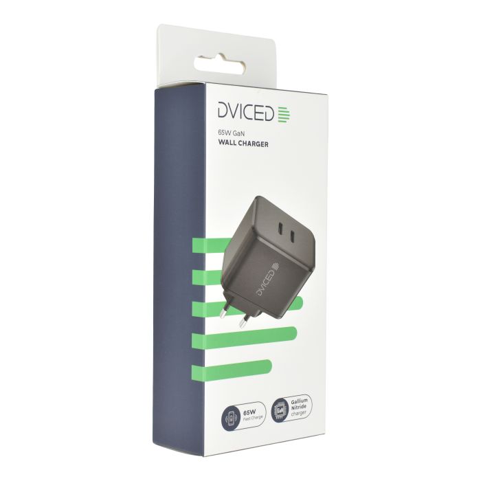 Dviced Wall Charger 65W GaN 2 USB-C EU, Black