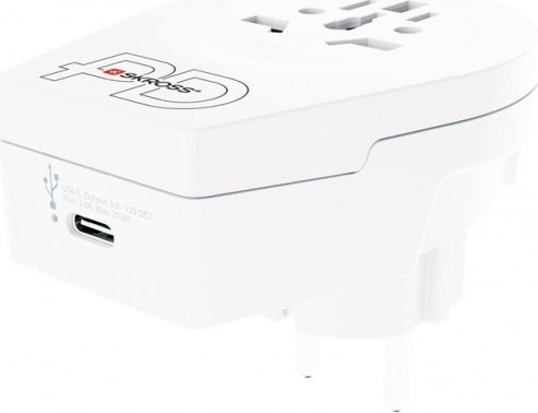 Përshtatës udhëtimi Skross World to EU USB C20PD, prizë universale në EU, USB C PD, i bardhë