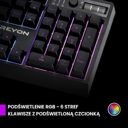 Set tastiere gaming Preyon Long Claw Alpha, 104 taste, RGB, me mouse pad Falcon Speed XL, i zi