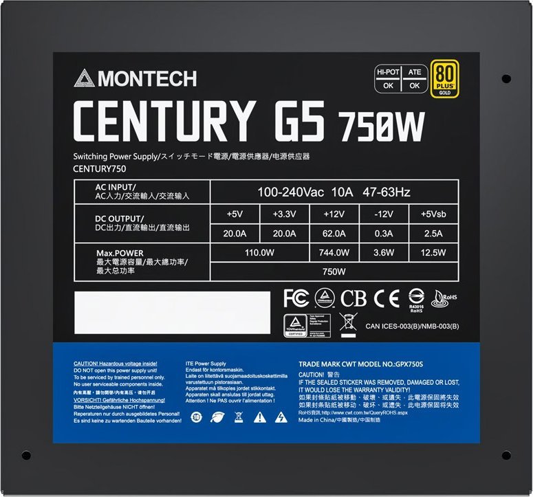 Burim energjie Montech Century G5 ATX 3.0, 750W
