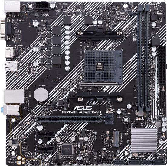 Pllakë amë Asus PRIME A520M-K, AMD AM4, mATX, e zezë