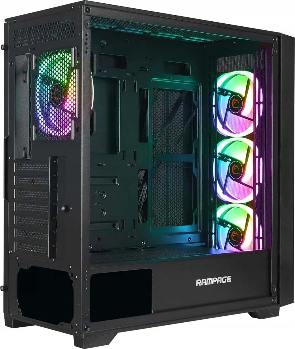 Kuti PC Rampage Prime Mesh, mid tower, 4x ventilatorë ARGB, xham i temperuar