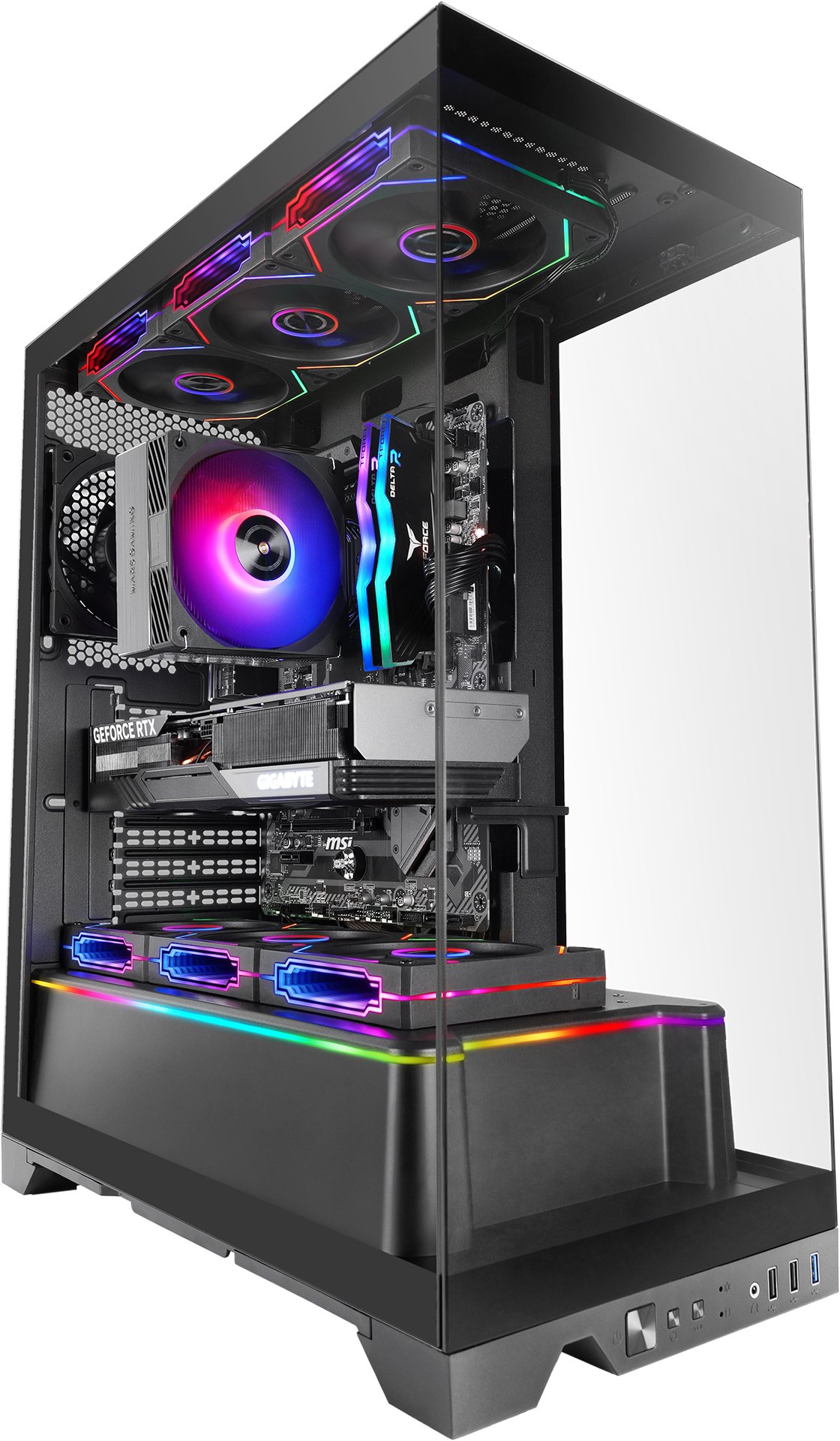 Kasa PC Mars Gaming MCPRISMA, Mid Tower ATX, ARGB, e zezë