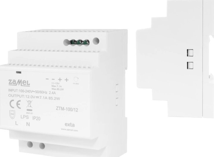 Furnizim elektrik Zamel DR-100-24, 100 W, montim në shinë DIN, gri