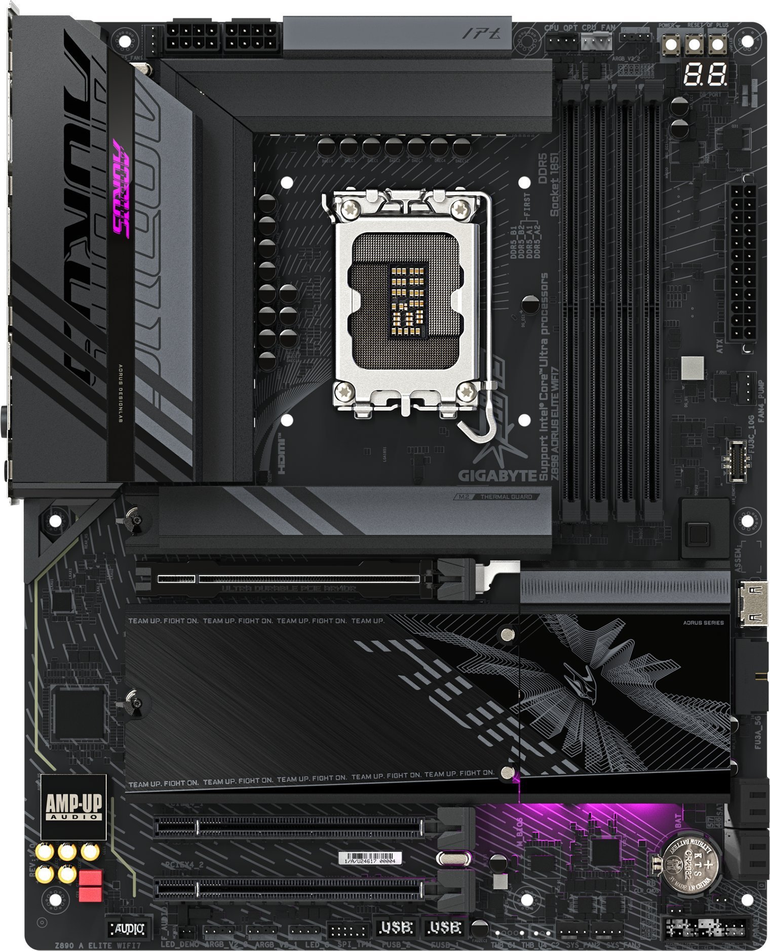 Pllakë amë Gigabyte Z890 Aorus Elite WiFi 7, DDR5, PCIe 5.0, e zezë