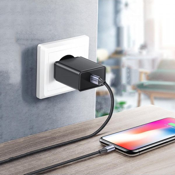 Kabllo USB Ugreen USBA në Lightning, 1m, karikim dhe të dhëna, argjendtë