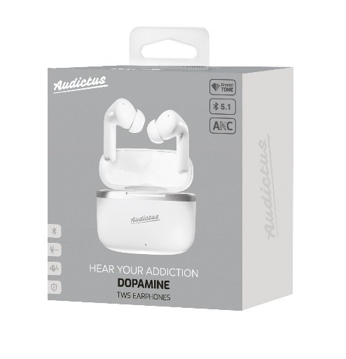 Dëgjuese Audictus Dopamine True Wireless Stereo, të bardha