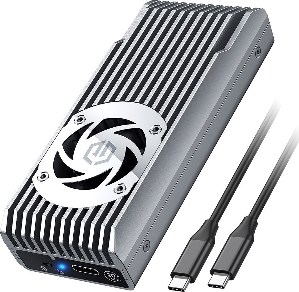 Kuti ekstern për SSD M.2 GrauGear G M206 20G F, USB C 3.2, me ventilator, gri