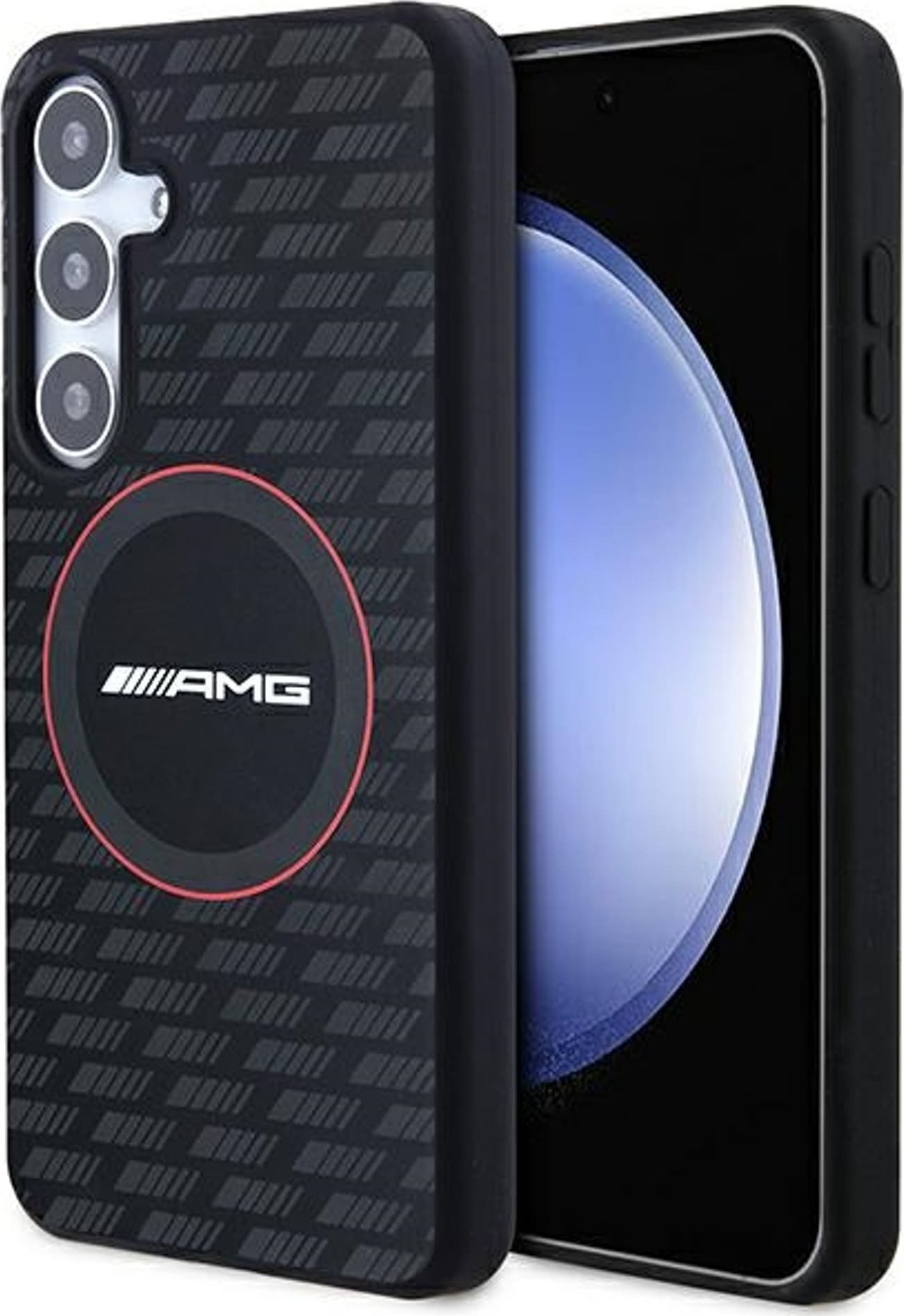 Mbulesë telefoni Mercedes AMG, silikon karbon, MagSafe, për Samsung Galaxy S24, e zezë