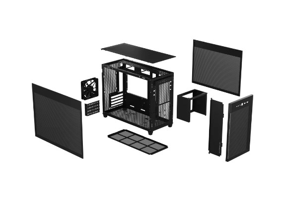 Kuti kompjuteri Asus Prime AP201, micro ATX, mesh, e zezë