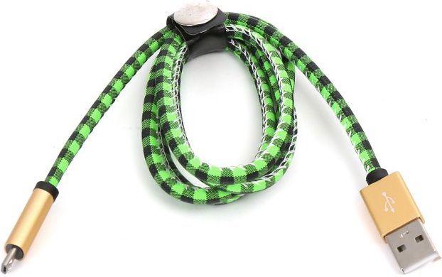 Kabllo USB Platinet Micro USB, 1m, e gjelbër