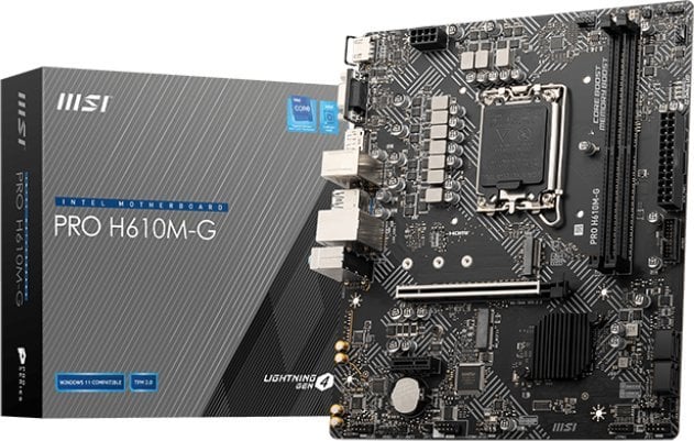 Pllakë amë MSI PRO H610M-G, Intel H610, Socket 1700, 2 slota, Micro ATX