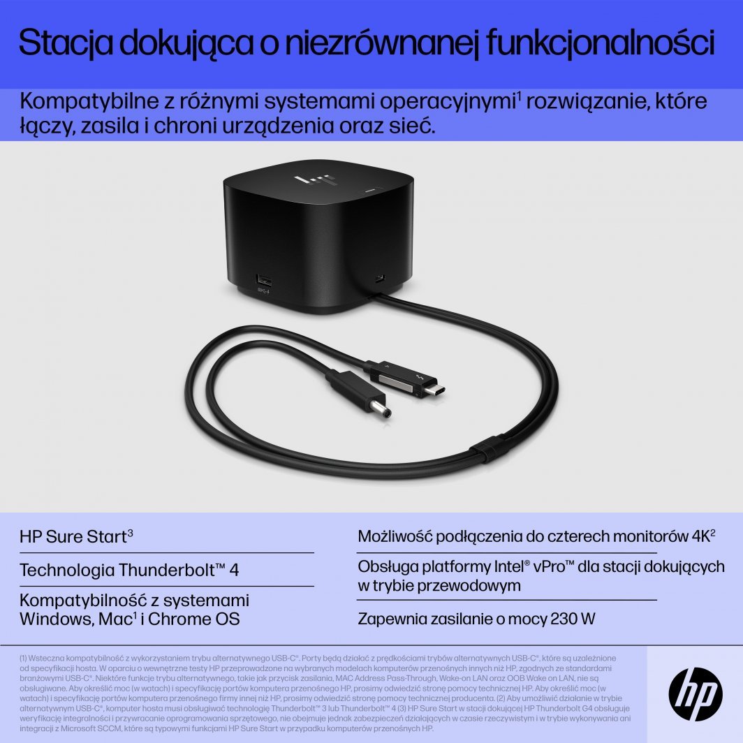 Docking Station HP Thunderbolt 4, 280W, i zi