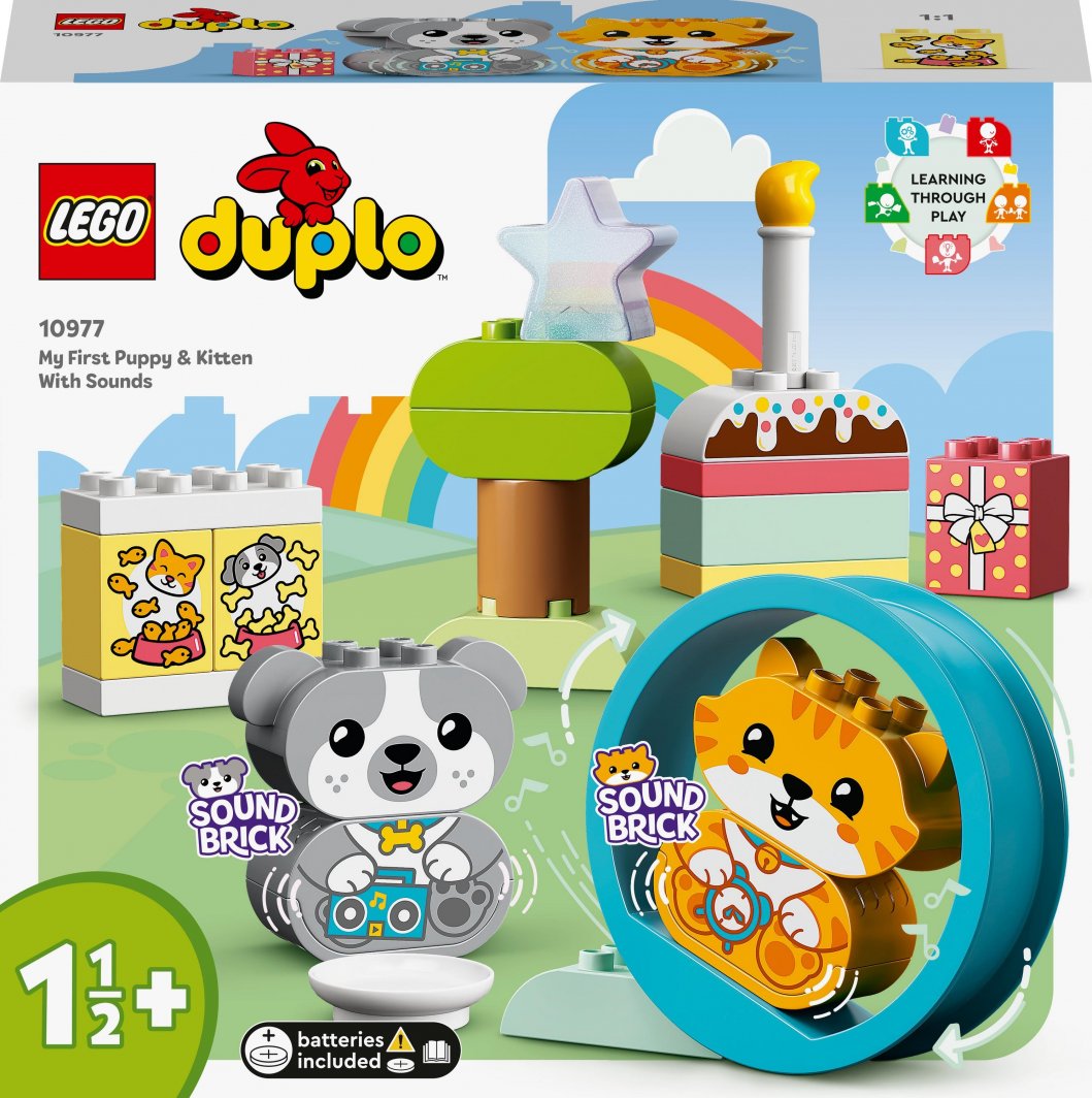 Set lodër LEGO® DUPLO® 10977 My first puppy and kitten making sounds, 22 pjesë