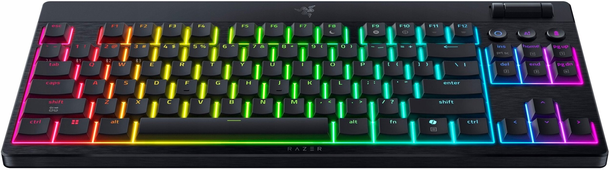 Tastierë gaming Razer BlackWidow V4 Low Profile Tenkeyless, wireless HyperSpeed, me roller multifunksional, e zezë