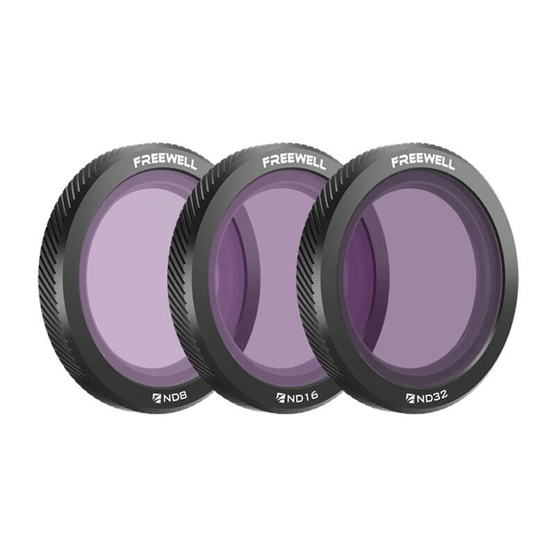 Filtra magnetikë droni Freewell për DJI Neo, set 3 copë ND8 ND16 ND32, të zinj