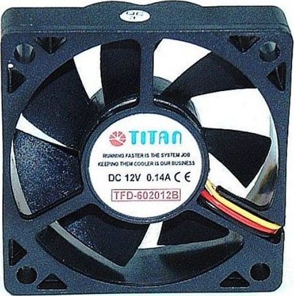 Ventilator kasë Titan TFD-6020M12B, 60 mm, 3-pin, i zi