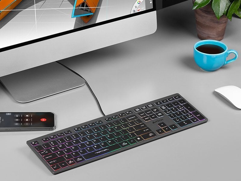 Tastierë A4Tech FSTYLER, me kabllo, US, grafit