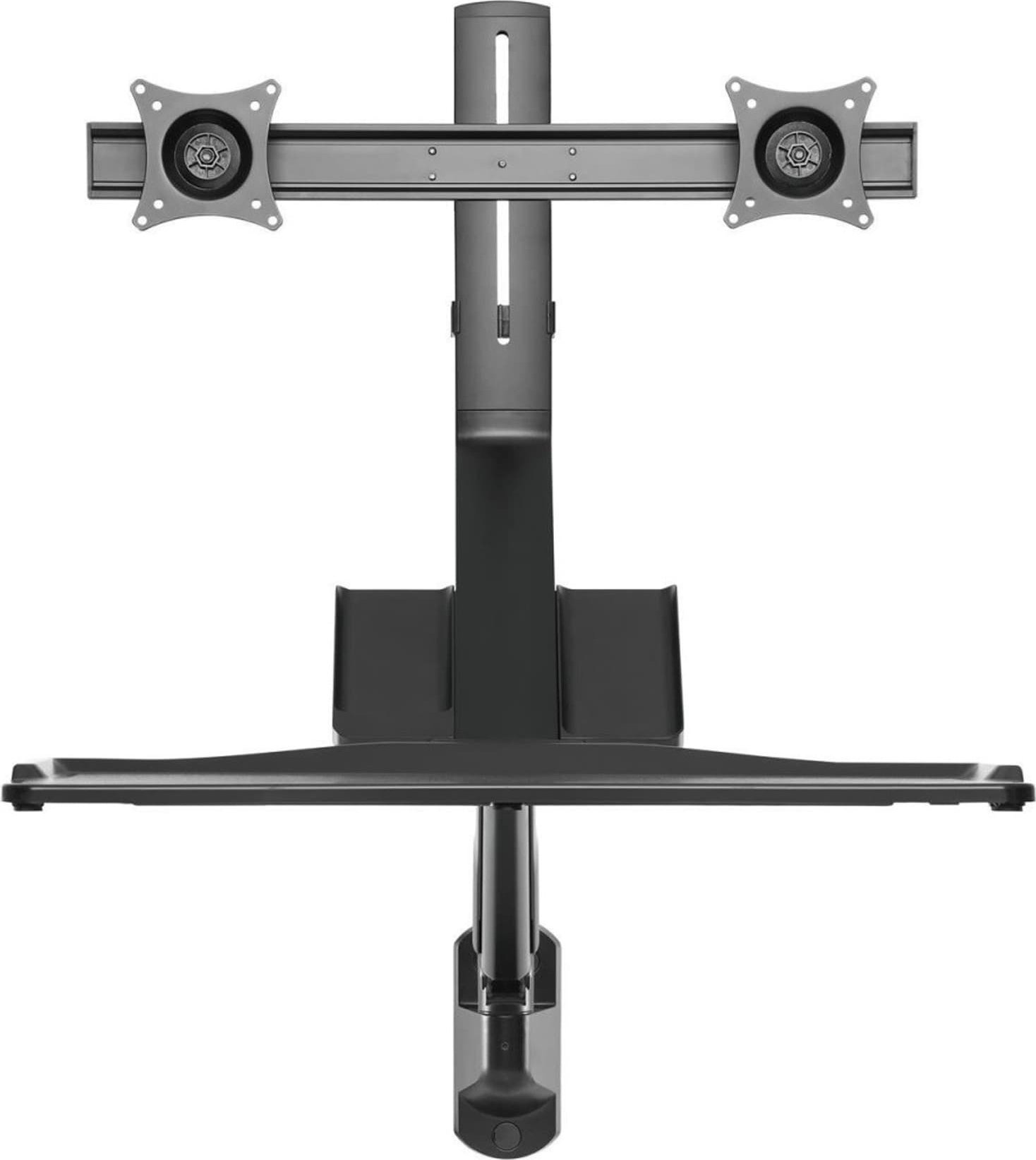 Mbajtëse muri për monitor dhe tastierë Maclean MC-633, për dy monitorë 17"-27", sustë gazi, e zezë