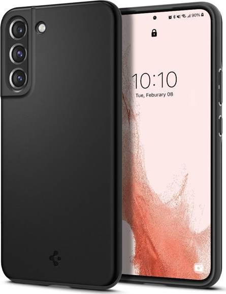 Mbulesë telefoni Spigen Thin Fit për Samsung Galaxy S22, polikarbonat i fortë, e zezë
