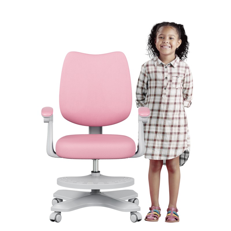 Karrige zyre për fëmijë Mark Adler Junior 4.6 Pink, ergonomike, me mbështetëse këmbësh, rozë