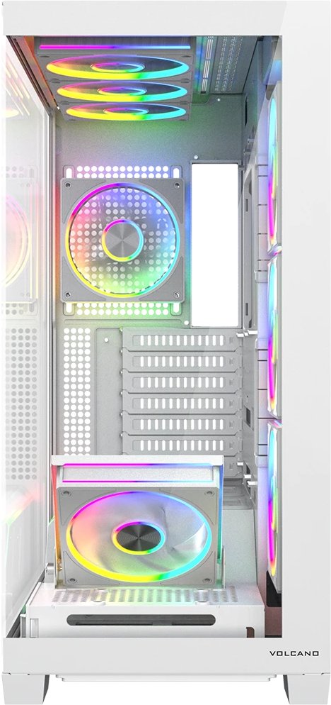 Kuti kompjuteri MODECOM VOLCANO STELLAR PLUS ARGB, Midi Tower, 8 ventilatorë, e bardhë