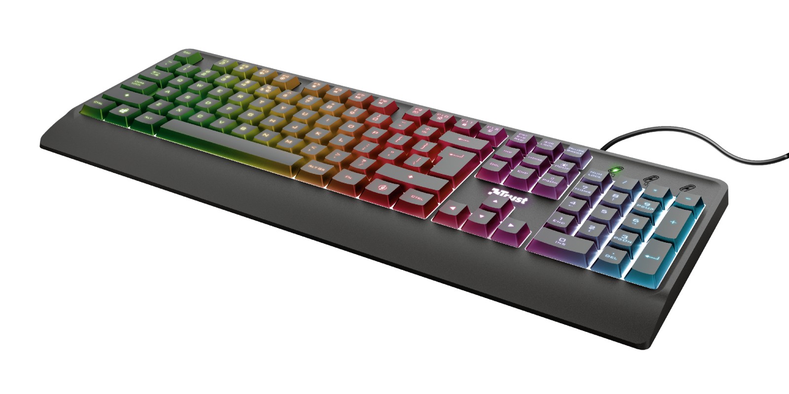 Tastierë gaming Trust Ziva Rainbow, RGB, e zezë