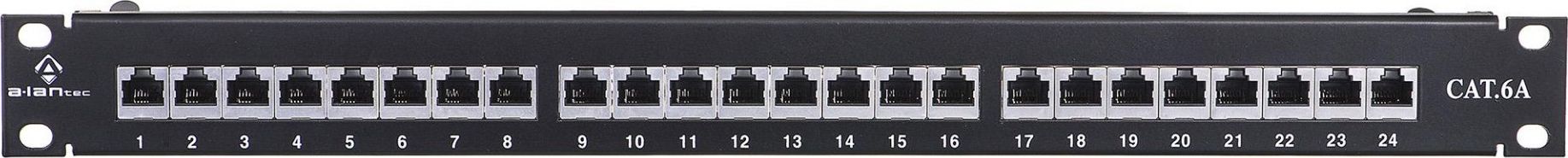 Patch panel Alantec PK040, 19" 1U, Cat 6A STP 24 porta, i zi