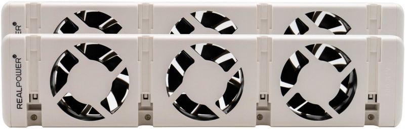Ngrohës ventilator REALPOWER Fan Heater HL-2, set 2 copë, me 3 ventilatorë, i bardhë