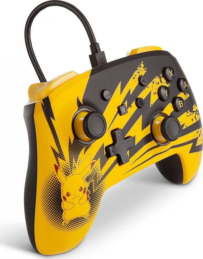 Kontroller PowerA Pokemon: Pikachu Lightning, me kabllo, i verdhë