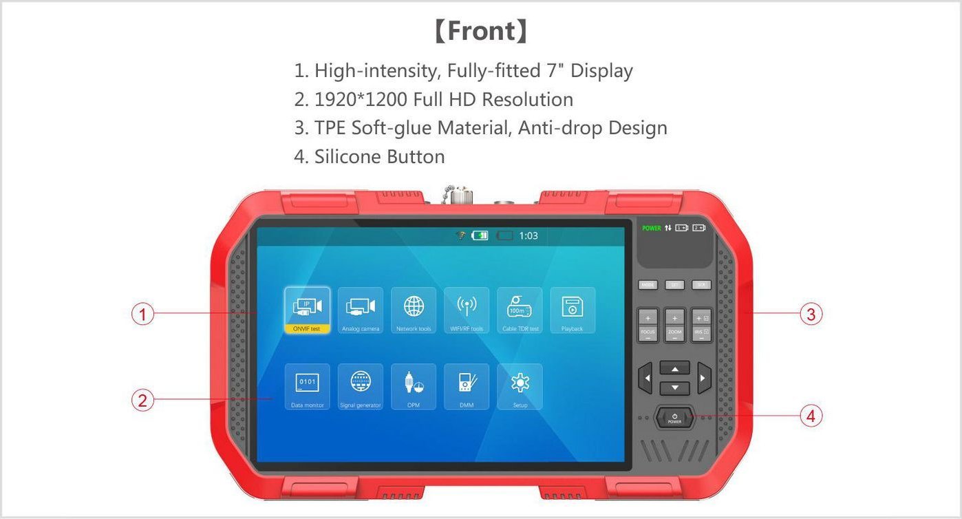 Monitor testimi me prekje 7", LCD, portativ, i zi