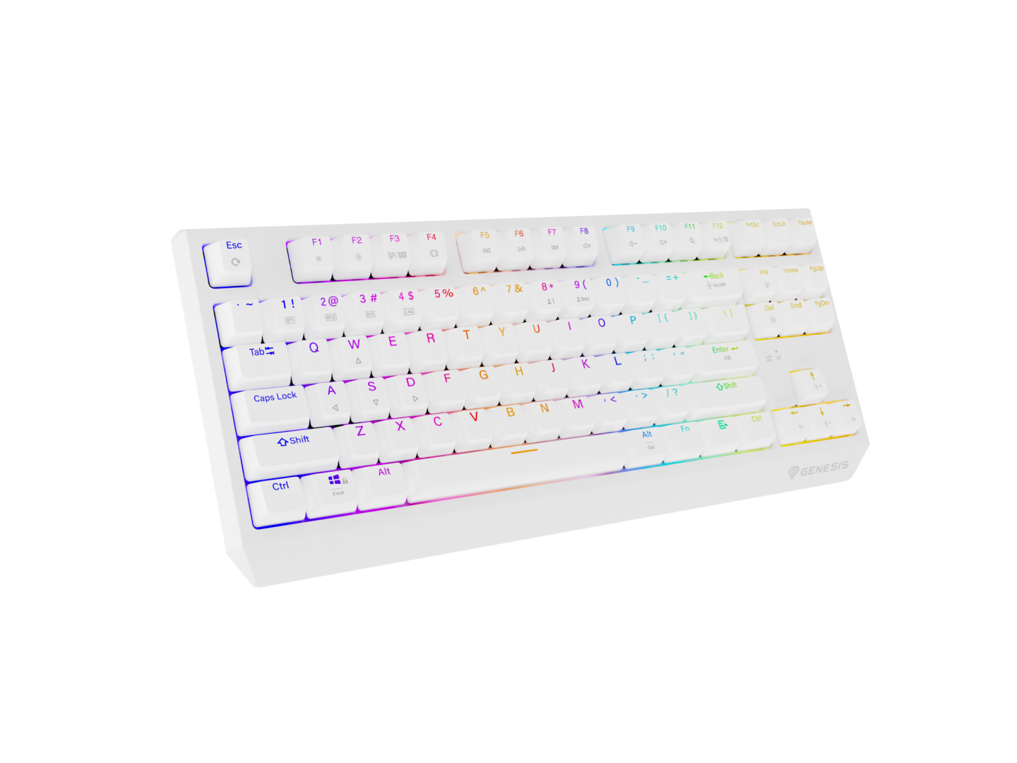 Tastierë wireless mekanike Genesis Thor 230 TKL, RGB, Outemu Red, e bardhë