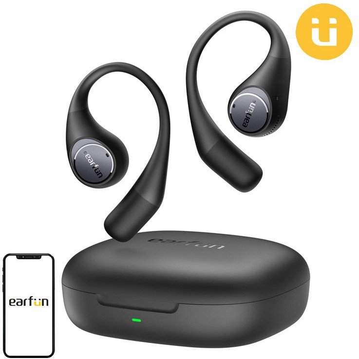 Kufje sportive EarFun OpenJump, open ear, Bluetooth 5.3, IPX7, të zeza