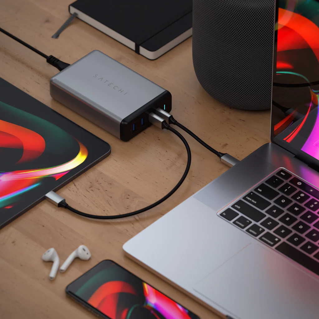 Karikues udhëtimi Satechi MultiPort USB-C, PD, QC 3.0, 108W, i hirtë