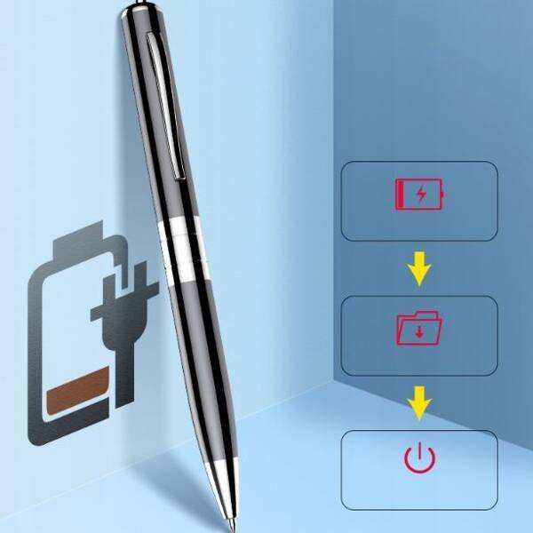 Stilolaps regjistrues zëri Luxury Goods Mini Spy, 15 orë, pendrive, i zi
