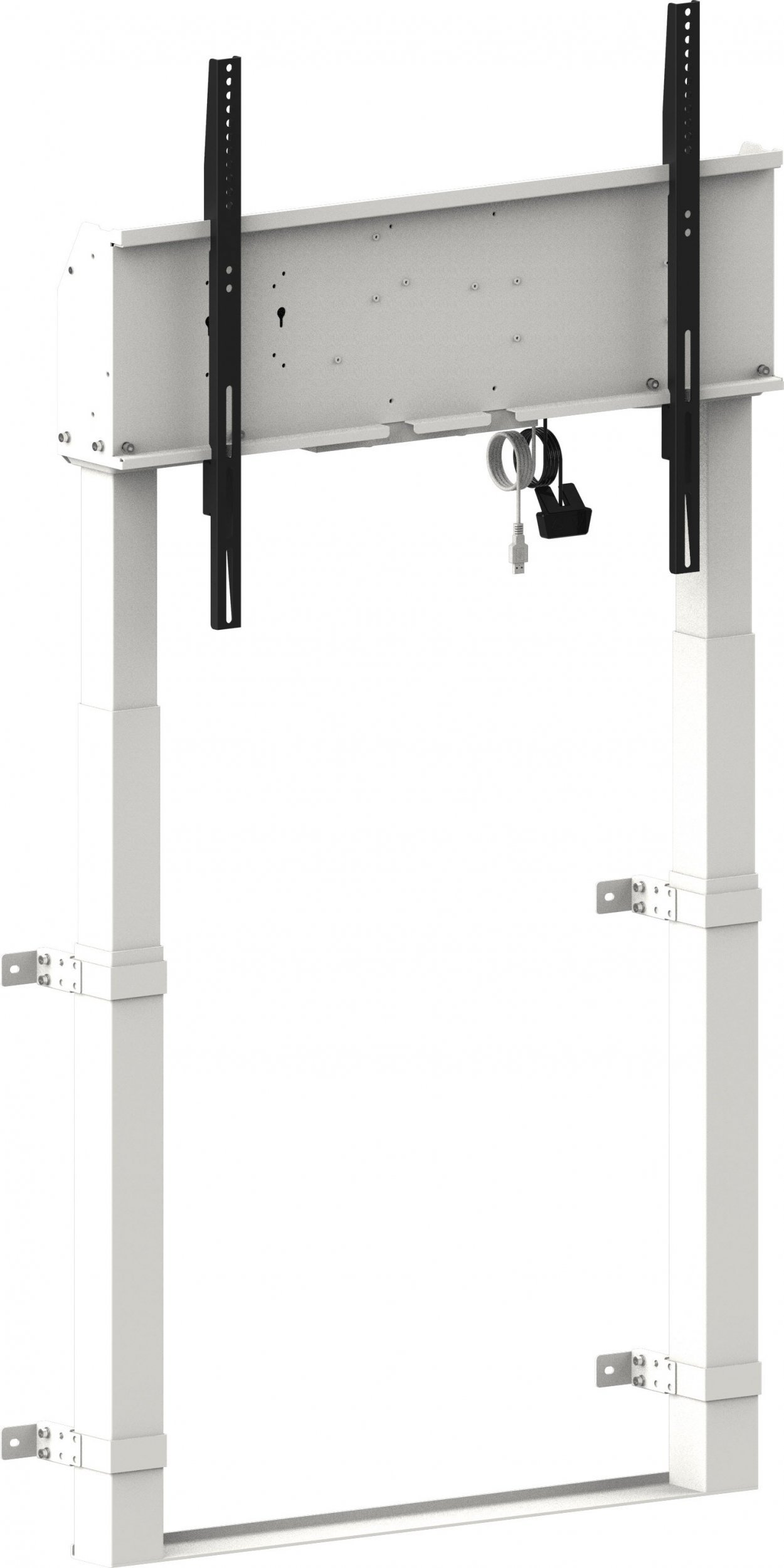 Подна стоечка статив за монитор iiyama MD-WLIFT2031-W1, 55"-98", прилагодување на висина, бела