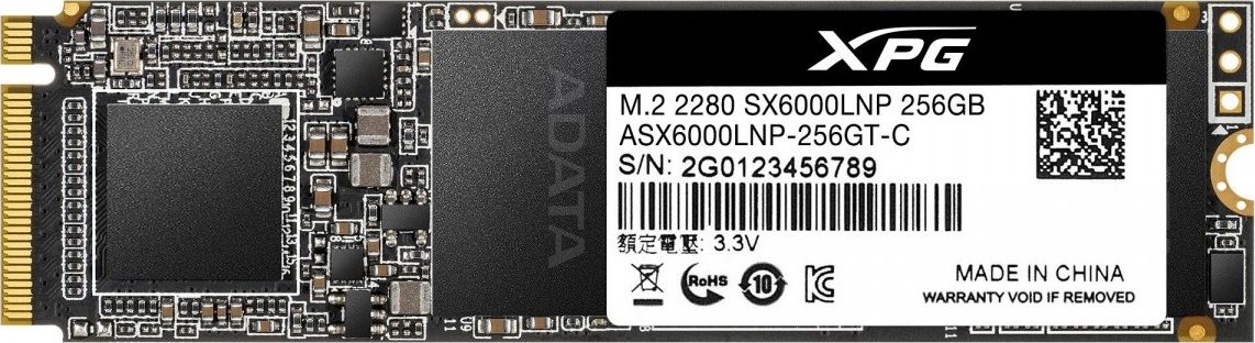 Disk i brendshëm SSD ADATA XPG SX6000 Lite, M.2 2280, 256GB, PCI-E x4 Gen3 NVMe