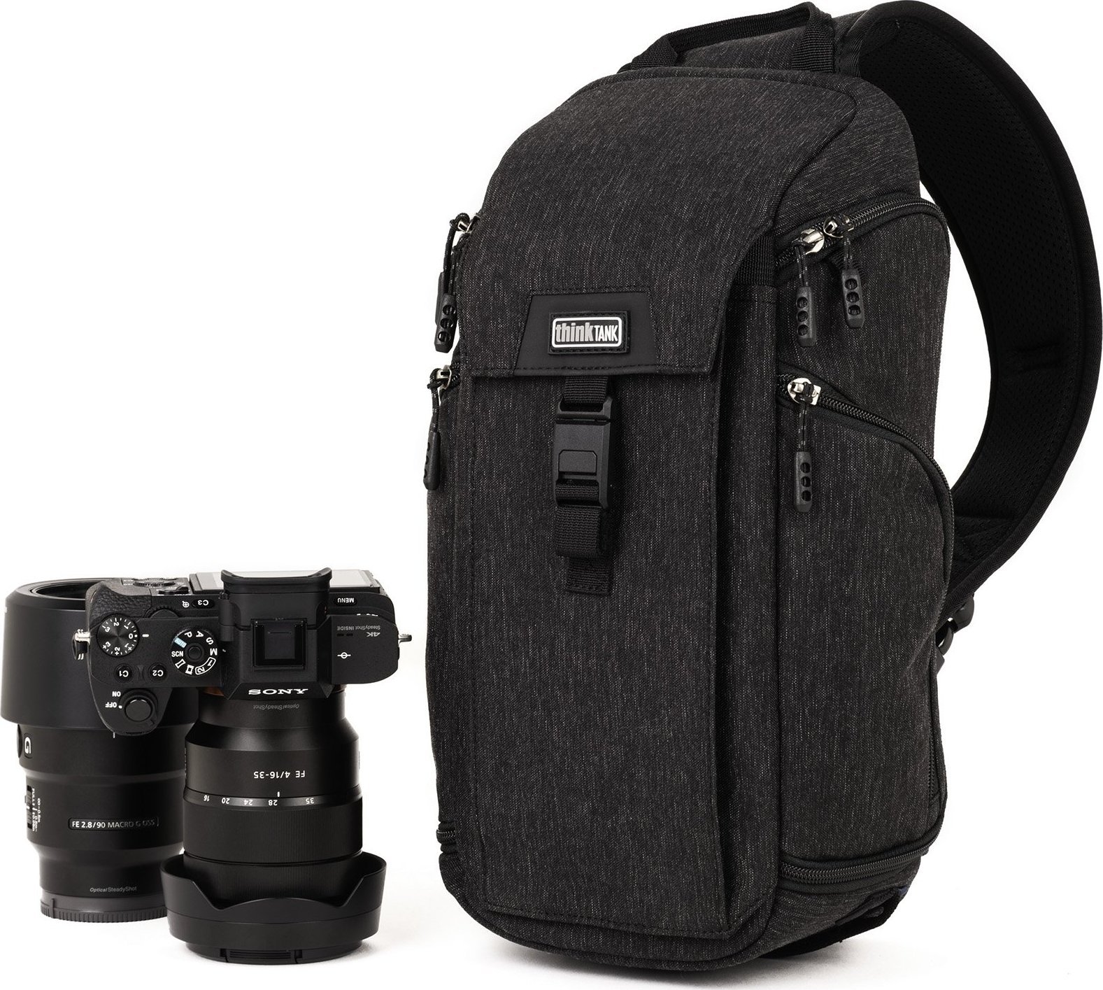 Çantë fotografike Think Tank Photo Urban Access Sling 8, për DSLR pa pasqyrë, me mbajtëse tripodi, gri